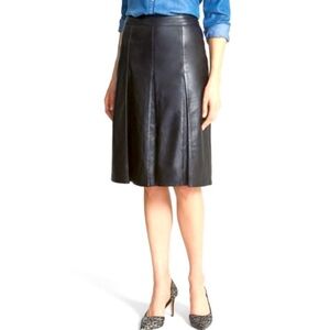 Halogen Black Leather Pleated Skirt size 8P